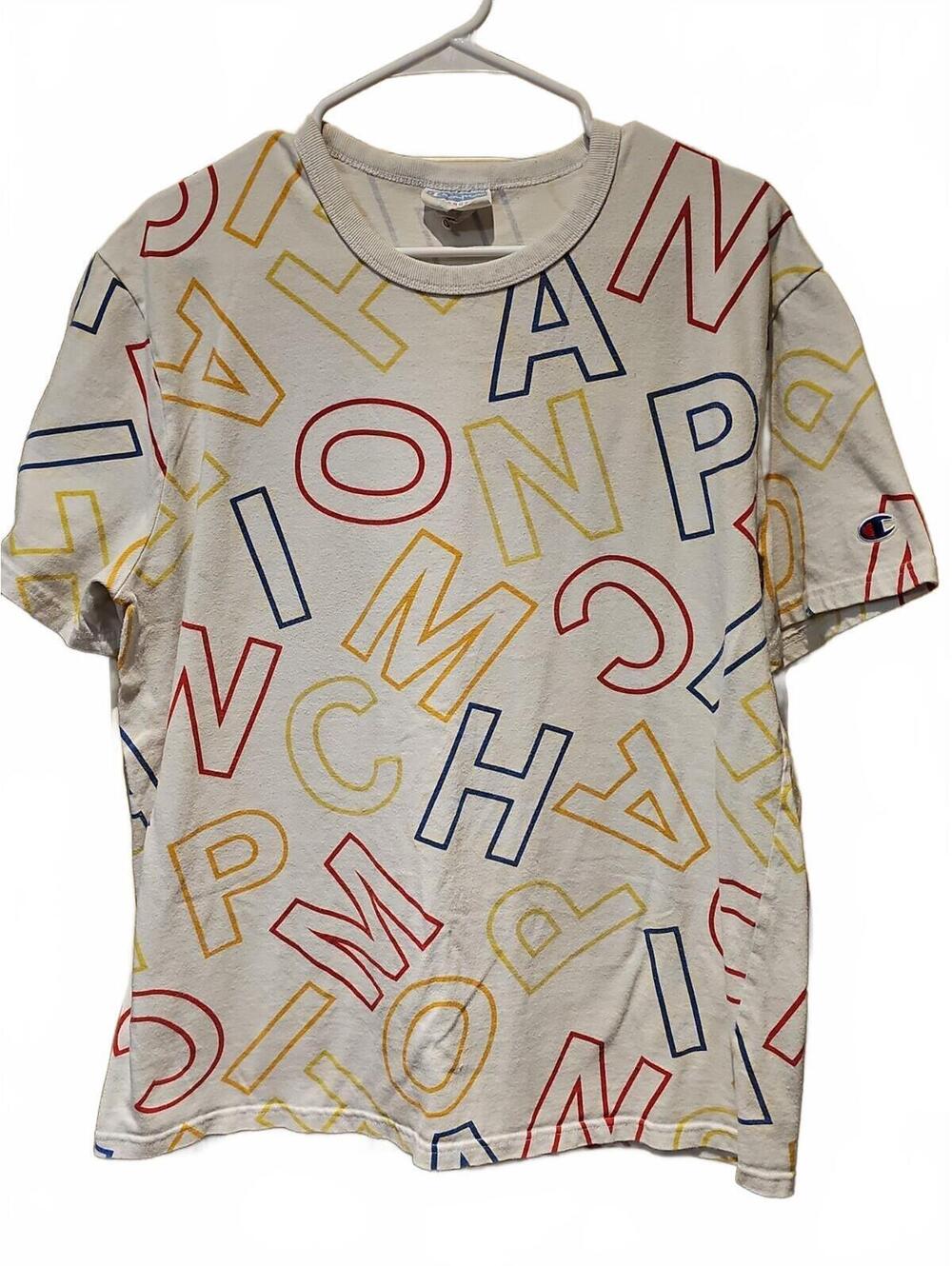 Champion All Over Print Short Sleeve Shirt Size Large